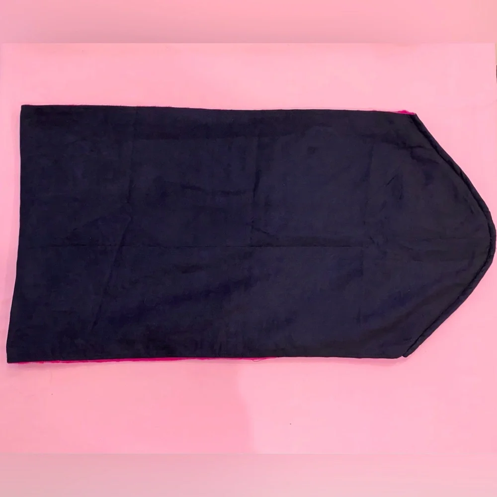 Hot Pink Pet Velour Sling Carrier Knapsack Blanket Reversible Black Faux Fur - Picture 3 of 13